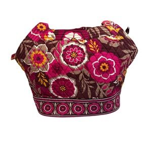 RETIRED! Vera Bradley 'Carnaby' Quilted Floral Shoulder Bag Tote Magenta Orange
